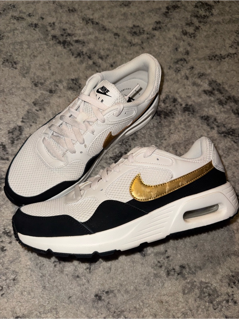 Nike Women's White Black & Gold Air Max-Style Sneaker